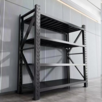 Étagère de rangement multi-niveaux robuste vert militaire avec structure en acier renforcé pour munitions et fournitures de casernes
