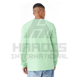 เสื้อยืดลําลอง เสื้อยืดธรรมดาสีดํา เสื้อยืดแขนยาวขายส่งแบบกําหนดเองสําหรับผู้ชาย เสื้อยืดแขนยาว - Product Image 3