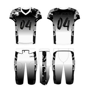 Ensemble d'uniformes de football américain pour adultes à sublimation en polyester 100% personnalisé noir rouge dégradé à manches courtes respirant antibactérien - Product Image 6