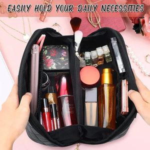 กระเป๋าเครื่องสำอางหนังแท้สำหรับเดินทางสำหรับผู้หญิงกระเป๋าใส่เครื่องสำอางแบบอเนกประสงค์มีซิปปิด - Product Image 3
