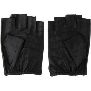 Guantes de cuero sin dedos para hombre, conducción de coches, ciclismo, Fitness, guante para hombre, guantes de cuero Napa italiano, Media Piel de ciervo, piel de cordero - Product Image 2