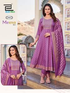 Kurti pantalon et dupatta en rayonne imprimée style traditionnel moderne 14 kg pour femme, mode Maruti toutes saisons, Chanderi, Indien Pakistanais - Product Image 2