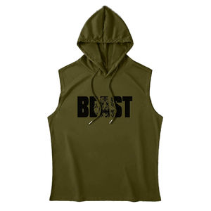 Logo personnalisé 100% coton été débardeur à capuche pour hommes-respirant séchage rapide Gym Activewear - Product Image 1