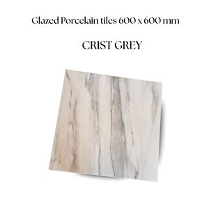 Azulejos de suelo de porcelana esmaltada pulida 600x600mm Crist Grey brillante lujo sala de estar cocina baño azulejo - Product Image 2