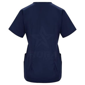 OEM venta al por mayor de alta calidad de detección de aguja de fusión sin costuras médicos enfermera conjuntos de fregado superior elástico de manga corta - Product Image 3