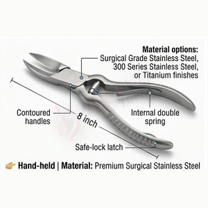 Professional Podiatry Nipper Heavy Duty Stainless Steel Podiatry Nipper Foot Care Nail <b>Cuticle</b> Removal <b>Tool</b> - Product Image 5