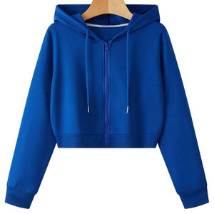 Wholesale OEM Active Hooded <b>Velour</b> Women Winter Sport Long Sleeve Zipper Drop-shoulder <b>Hoodie</b> Front 100% Cotton Streetwear - Product Image 4
