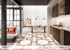 Carreaux de porcelaine polis sans joint 2x2 pieds BM R17-Finition brillante 600x600mm Carreaux de design Book Match pour sols - Product Image 3