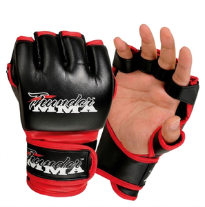 Guantes de Entrenamiento de MMA y Boxeo de Cuero PU con Logotipo Personalizado, Medios Dedos, Absorbentes de Humedad, Transpirables, para Principiantes y Profesionales - Product Image 1