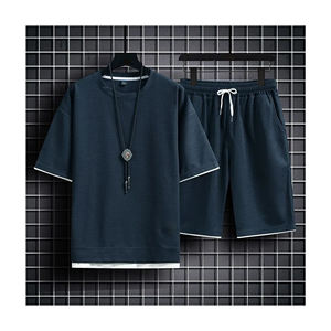 Hot Winter Sportswear for <b>Men</b> Customizable Track Suit <b>Sets</b> Custom 100% Cotton Bangladesh Including <b>Short</b> Sleeve <b>Top</b> Sport <b>Shorts</b> - Product Image 2