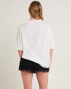 100% Polyester Eco-Friendly Summer Print Jersey Fabric Streetwear Short Sleeves <b>V</b>-<b>neck</b> Oversized Fit <b>T</b>-<b>Shirt</b> for <b>Women</b> - Product Image 2