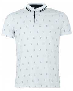 เสื้อโปโลสำหรับผู้ชายเสื้อกอล์ฟสีขาวผ้าฝ้ายโพลีเอสเตอร์สำหรับผู้ชาย - Product Image 1