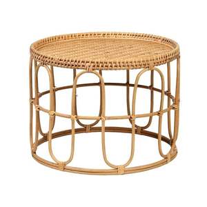 Table basse en rotin tissée à la main vintage 2024 Table d'appoint en rotin pour le thé décoration de salon mobilier d'intérieur en osier - Product Image 1