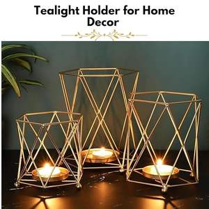 Ensemble de lanternes porte-bougies chauffe-plat en fil de fer doré style nordique, vente en gros, centre de table de mariage, décoration d'intérieur de luxe, fournisseur export - Product Image 2