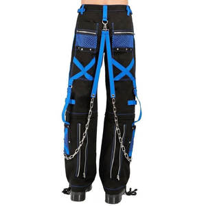 Men Blue <b>Pant</b> Punk Rock Gothic Style Trouser HOT SELL with <b>black</b> Straps 100% Cotton 2026 - Product Image 2