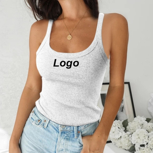 2024 Custom Logo Womens Ribbed Singlet Ribbed Crop <b>Tops</b> Tank <b>Tops</b> Short Ribbed Cropped Singlet Plus Size Tank <b>Top</b> - Product Image 5