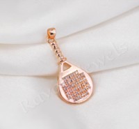 925 Sterling Silver Plaqué Or Tennis Paddle Collier Conception Personnalisée Bijoux pour Hommes Femmes Sport Amateur En Gros Cadeau Usine