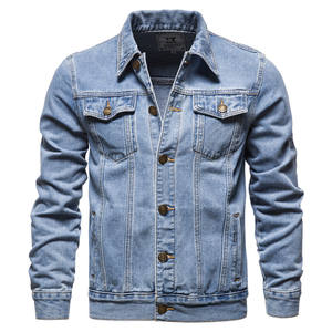 Veste en jean d'hiver pour homme de qualité supérieure, bleu foncé, en coton lavé, écologique, respirante, coupe-vent, tissu lourd et chaud sur le devant - Product Image 1