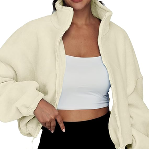 Sweat zippé pour femme sans capuche doublure polaire vestes zippées, sweat à capuche confortable sweat zippé pour femmes filles - Product Image 5