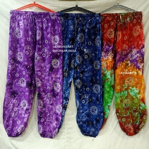 Pyjama sarouel imprimé rayonne tie-dye pour femmes été décontracté style indien - Product Image 1