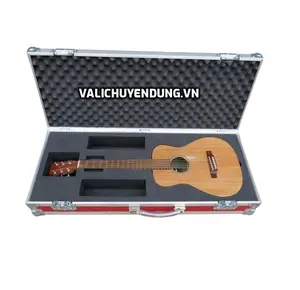 批发坚固的铝制吉他盒可锁定定制乐器储物盒带泡沫乐器盒