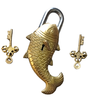 Cadenas à poisson en laiton de style antique Serrure de porte de meilleure qualité avec déverrouillage par clé Prix de gros du fabricant indien