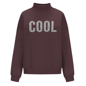 Suéter Holgado con Cuello Alto para Mujer, Mezcla de Poliéster/Algodón Ecológica, Secado Rápido, Transpirable, Informal para Toda Temporada - Product Image 1