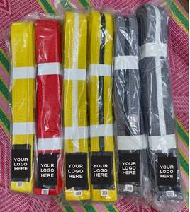 Cinturón de Karate/Taekwondo A1 EVI 619 de 270 cm, 100 % Algodón, Gris con Rayas Blancas, Unisex, para Adultos, Entrenamiento de Artes Marciales, Personalizable, OEM PK - Product Image 6