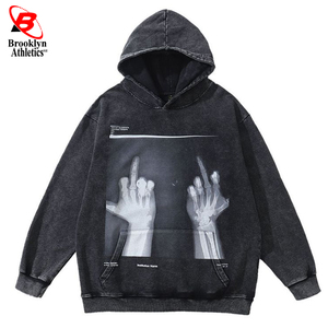 Ropa de calle de lujo Diseñador de la marca de impresión Ácido lavado Zip up Unisex Full Custom Hoodie para hombres - Product Image 2