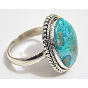 Handmade <b>925</b> Sterling <b>Silver</b> Natural Turquoise Gemstone <b>Ring</b>-Elegant Anniversary Gift for Her R0072-GS - Product Image 6