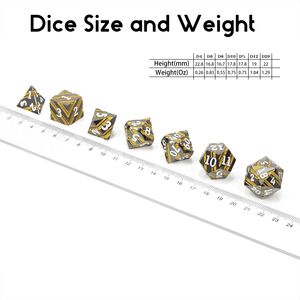 Bộ Xúc Xắc Kim Loại DND Bán Chạy Xúc Xắc Kim Loại Sọc Kim Loại D4 D6 D8 D10 D12 D20 D % Cho Trò Chơi Trên Bàn D & D Bán Sỉ - Product Image 5