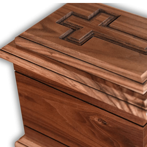 Urna de madera de estilo americano OEM para uso humano recién llegado al por mayor de suministros funerarios de Vietnam con tornillo - Product Image 2