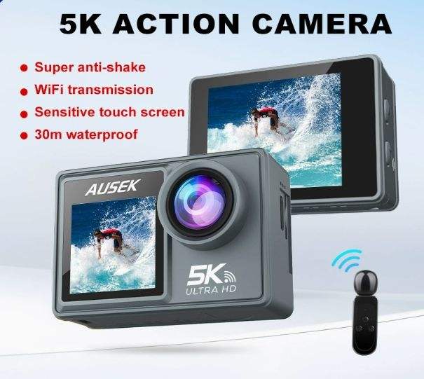 Hongdak Hot Selling 5K WIFI Action Camera CMOS Digital Sports Camera WiFi Shooting Review Outdoor Cycling 154° Wideangle 64GB