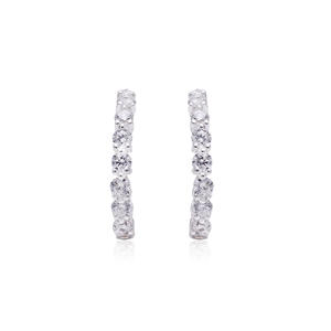 Prix de gros, boucles d'oreilles uniques en argent sterling 925 plaqué or massif, zircon naturel de 5 cm, taille facetée, micro-pavé, mariage - Product Image 3