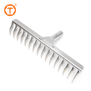 Râteau à arêtes métalliques 16 dents, tête de râteau de jardin en acier robuste à 16 dents remplaçables pour ameublir le sol agricole - Product Image 1