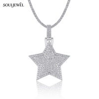 Pendentif en moissanite en forme d'étoile couleur D VVS certifié GRA, en argent sterling S925, bijoux de luxe pour femmes et hommes, style hip-hop, pour les soirées