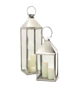 Vente en gros de lanternes en métal suspendues design tendance, lanternes élégantes à bougeoirs en pierre faites à la main pour la décoration de Noël de mariage à la maison - Product Image 1