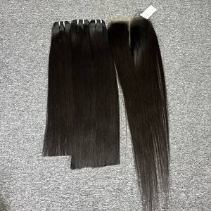 Fermeture droite en os en gros, grand stock de cheveux vierges de qualité supérieure 100% cheveux vierges, cheveux bruts vietnamiens - Product Image 3