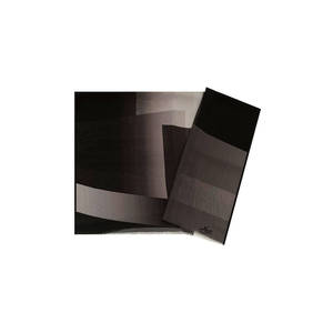Châle rectangulaire à motifs en satin noir et gris avec pompons - Product Image 1
