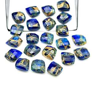 Cuentas de Turquesa Azul Mohave en Forma de Hoja Facetada, Piedras Preciosas Sueltas para Joyería - Product Image 1