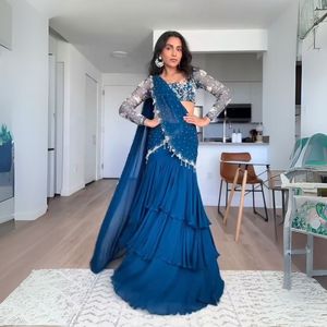 Premier Listo para usar Georgette Lehenga Saree llave en mano Glamour étnico para minoristas de alta gama en venta al por mayor y barato - Product Image 5
