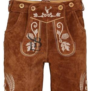 Pantalones de Cuero Bávaros para Hombre, Estilo Tradicional, Transpirables, Cintura Media, Hasta la Rodilla, para el Oktoberfest, Tallas Grandes, 2025 - Product Image 1