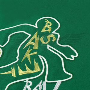 2025 Servicio OEM ODM Nuevo bloque de color vintage con parches bordados Chaquetas universitarias de manga de cuero de béisbol de ajuste suelto - Product Image 4