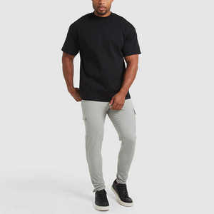 T-shirts personnalisés pour hommes, grande taille, surdimensionnés, 100% coton, respirants, manches courtes, couleur unie, service OEM personnalisé - Product Image 1