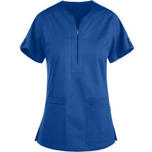 ชุดพยาบาลผ้าโพลีเอสเตอร์ผสมคอตตอน แยกชิ้น สีน้ำเงิน เสื้อกาวน์ ชุดยูนิฟอร์มพยาบาล คุณภาพสูง ราคาถูก - Product Image 6