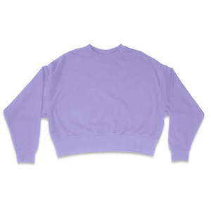 Sweat-shirt ample à col rond en molleton pour femme - Product Image 1