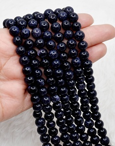 ขายส่งลูกปัดหินทรายสีน้ำเงินรอยัลบลูขนาด 8 มม. ลูกปัดคริสตัลธรรมชาติสำหรับทำเครื่องประดับ/ทำสมาธิ - Product Image 4