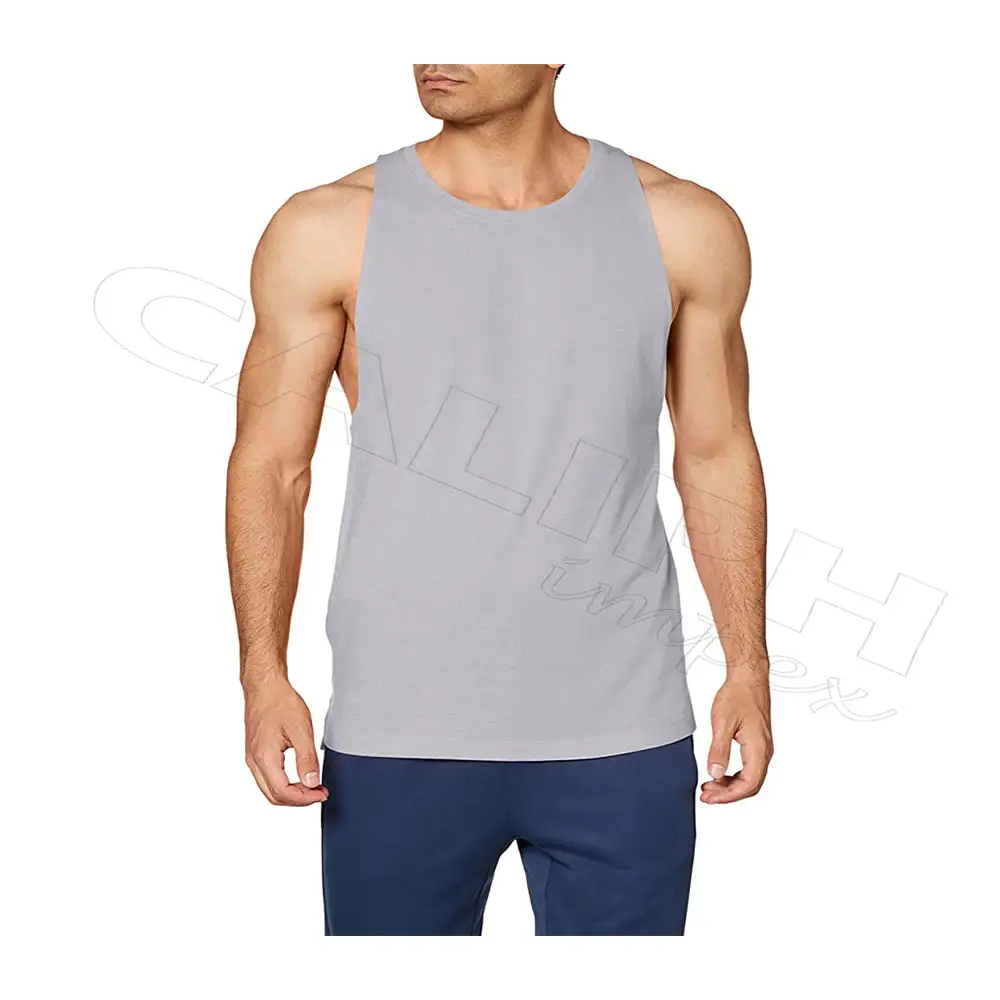 Custom Breathable Fitness Clothing Sports Gym Cotton Plain Blank Gym Fitness Tank Top Men