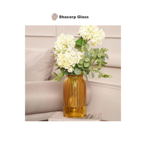 Beautiful Designer Luxury Tabletop Straight Pattern <b>Glass</b> <b>Vase</b> for Home Decorative - Product Image 3