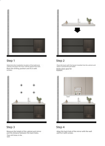 현대 스타일 욕실 가구 캐비닛 세트 벽걸이 형 현대 화장대 욕실 캐비닛 거울 - Product Image 3